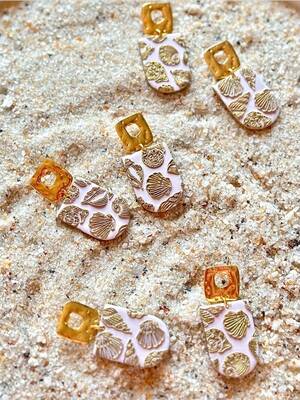 Pop-it stamp kaşe SEASHELLS BACKGROUND; 10,0*10,0 cm - 4