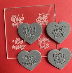 Pop-it stamp kaşe Sevgililer Günü Kelimeler; 8,0*8,0 cm (1)