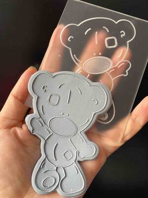 Pop-it stamp kaşe Sevimli Ayıcık-2; 10,0*8,0 cm - 1
