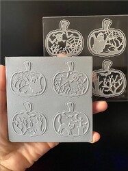Pop-it stamp kaşe Spooky Pumpkins; 10,0*10,0 cm - 1