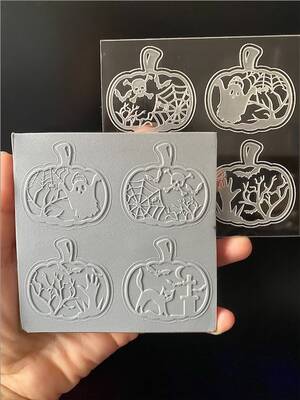 Pop-it stamp kaşe Spooky Pumpkins; 10,0*10,0 cm - 1