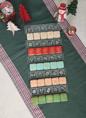 Pop-it stamp kaşe ve kesici seti NOEL TAKVİMİ; 4 cm bölmeli - 5