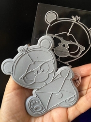 Pop-it stamp kaşe Zarf Tutan Ayıcık; 10,0*8,0 cm