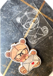 Pop-it stamp kaşe Zarf Tutan Ayıcık; 10,0*8,0 cm - 3