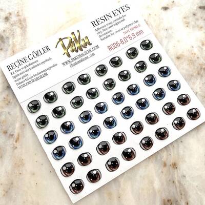 Resin eyes for dolls RG06; 8,0*6,9 mm - 1