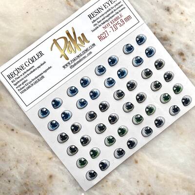 Resin eyes for dolls RG27; 7,0*5,9 mm - 1