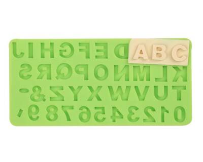 Silicone Mold Mini Alphabet Uppercase & Numbers (letter height 12 mm); 13,7-6,8 cms - 1