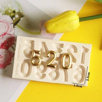 Silicone mold Alphabet Cubic Numbers ( height 24 mm ) - 1