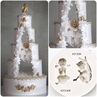 Silikon kalıp 2li Melek; 7,5 CM ( melek boyu 4 cm civarı ) - 1