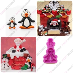 Silikon kalıp 2li Penguen; 9,4*4,5 cm