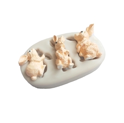 Silikon kalıp 3lü Tavşan; 8*5 cm