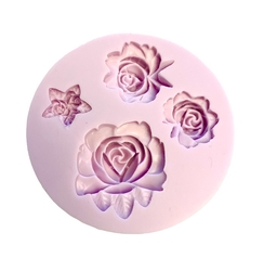 Silikon kalıp 4lü gül; 7,0 cm