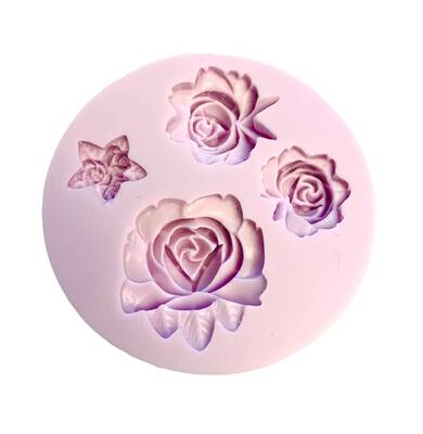 Silikon kalıp 4lü gül; 7,0 cm - 1