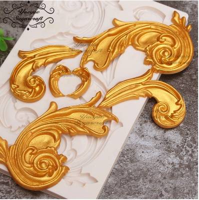 Silikon kalıp Baroque Scrolls; 19*12 cm - 1