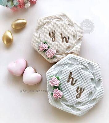 Silikon kalıp Burlap keten doku; 12,7 cm - 2