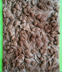 Silikon kalıp Büyük Çiçekli Rölyef; 24*15 cm - 3