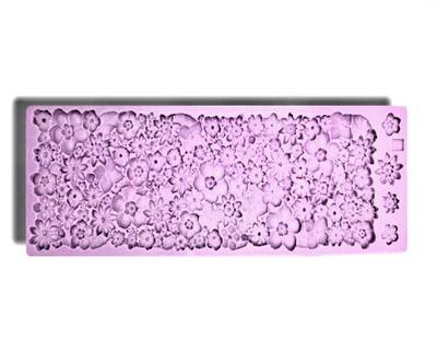 Silikon kalıp Çiçekli Rölyef Bordür; 37*12 cm - 1