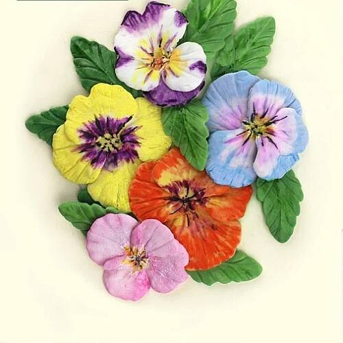 Silikon kalıp Mini Petal Leaf çiçek yaprak damarlama; 70x65 mm - 2