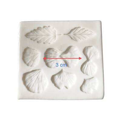 Silikon kalıp Mini Petal Leaf çiçek yaprak damarlama; 70x65 mm - 1