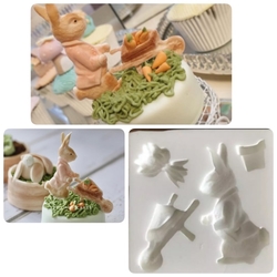 Silikon kalıp Peter Rabbit Tavşan; 7,3*7,3 cm