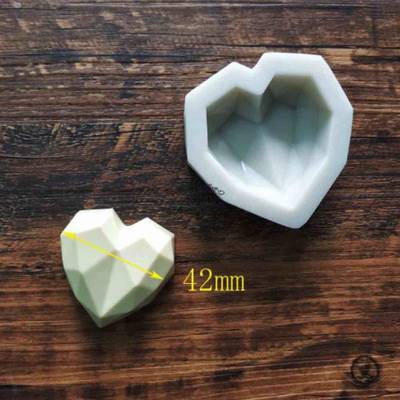 Silikon kalıp Elmas Kalp Polygonal Heart; 4,3*4,3 cm - 1