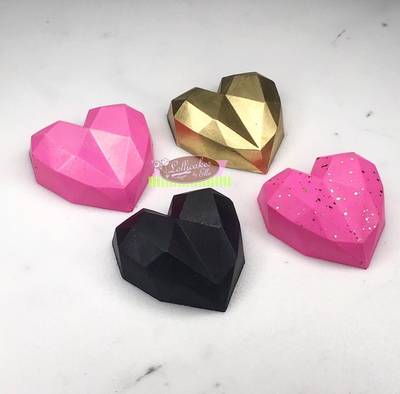 Silikon kalıp Elmas Kalp Polygonal Heart; 4,3*4,3 cm - 2