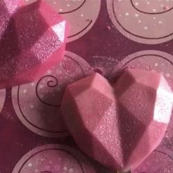 Silikon kalıp Elmas Kalp Polygonal Heart; 4,3*4,3 cm - 3