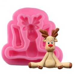 Silikon kalıp Sevimli Geyik; 6,5*6 cm