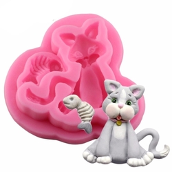 Silikon kalıp Sevimli Kedi; 5,5*5 cm