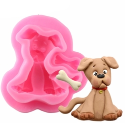 Silikon kalıp Sevimli Köpek; 4,5*4,5 cm