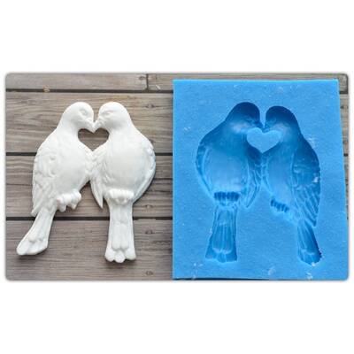 Silikon Lover Birds Aşık Kuşlar;5,5*4,0cm - 1
