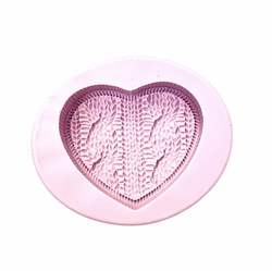 Silikon Örgülü Kalp; 6,5*6,0 cm