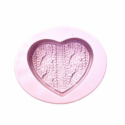 Silikon Örgülü Kalp; 6,5*6,0 cm - 1
