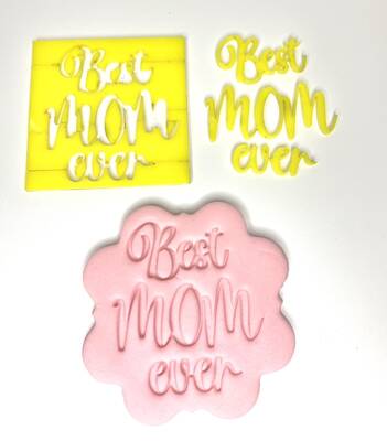 Acrylic Mini Stamp LOVE YOU MOM; 7,0*7,0 cm - 1