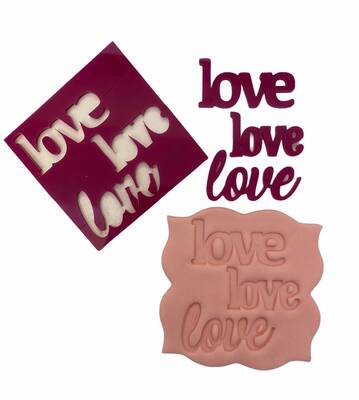 Stamp kaşe LOVE LOVE LOVE; 7*7. cm - 1