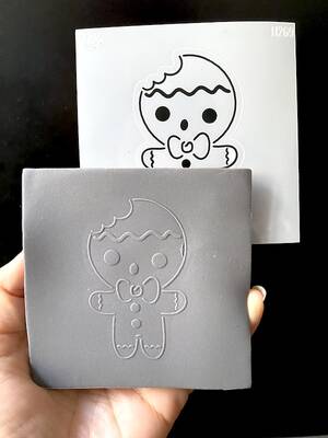 Stencil Bitten Gingerbread; 9*9 cm - 1