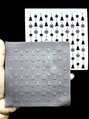 Stencil Christmas Pattern; 11*11 cm - 1