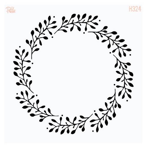 Stencil Christmas Wreath-2; 15x15 cm - 1