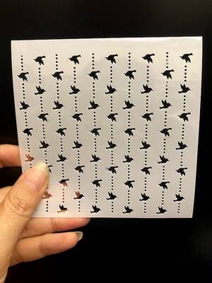 Stencil Cute Birds; 11*11 cm - 1