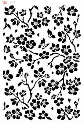 Stencil Double Barrel Sakuras; 33*23 cm - 1