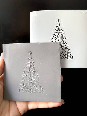 Stencil Embossed Tree; 9*9 cm - 1