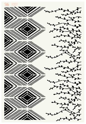 Stencil Falling Borders; 33x22 cm - 1