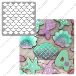 Stencil Balık Pulu Fish Scale; 15*15 cm