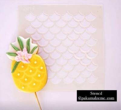 Stencil Balık Pulu Fish Scale; 15*15 cm - 2