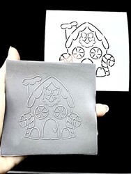 Stencil Ginger House; 9*9 cm