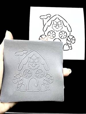 Stencil Ginger House; 9*9 cm - 1