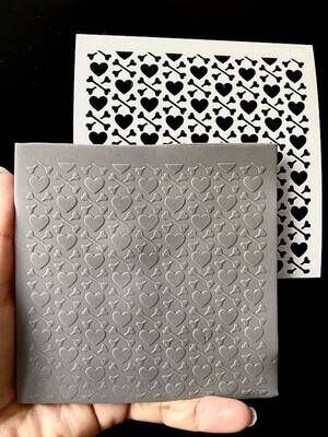Stencil Heart & Bones; 11*11 cm - 1
