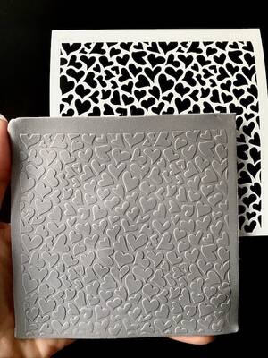 Stencil Hearts Mosaic; 11*11 cm - 1