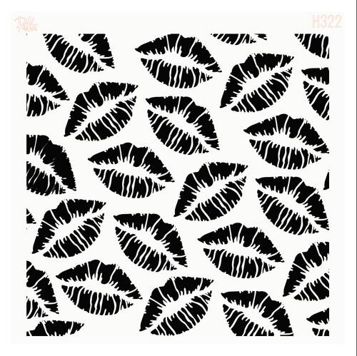 Stencil Kisses; 15x15 cm - 1