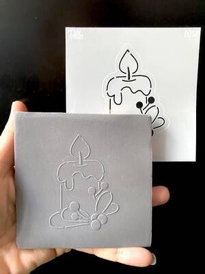 Stencil Merry Candle; 9*9 cm - 1